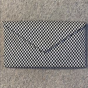 J Crew Clutch Black and White